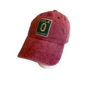 Key West Red Mile 0 Baseball Hat Cap Adjustable One Size